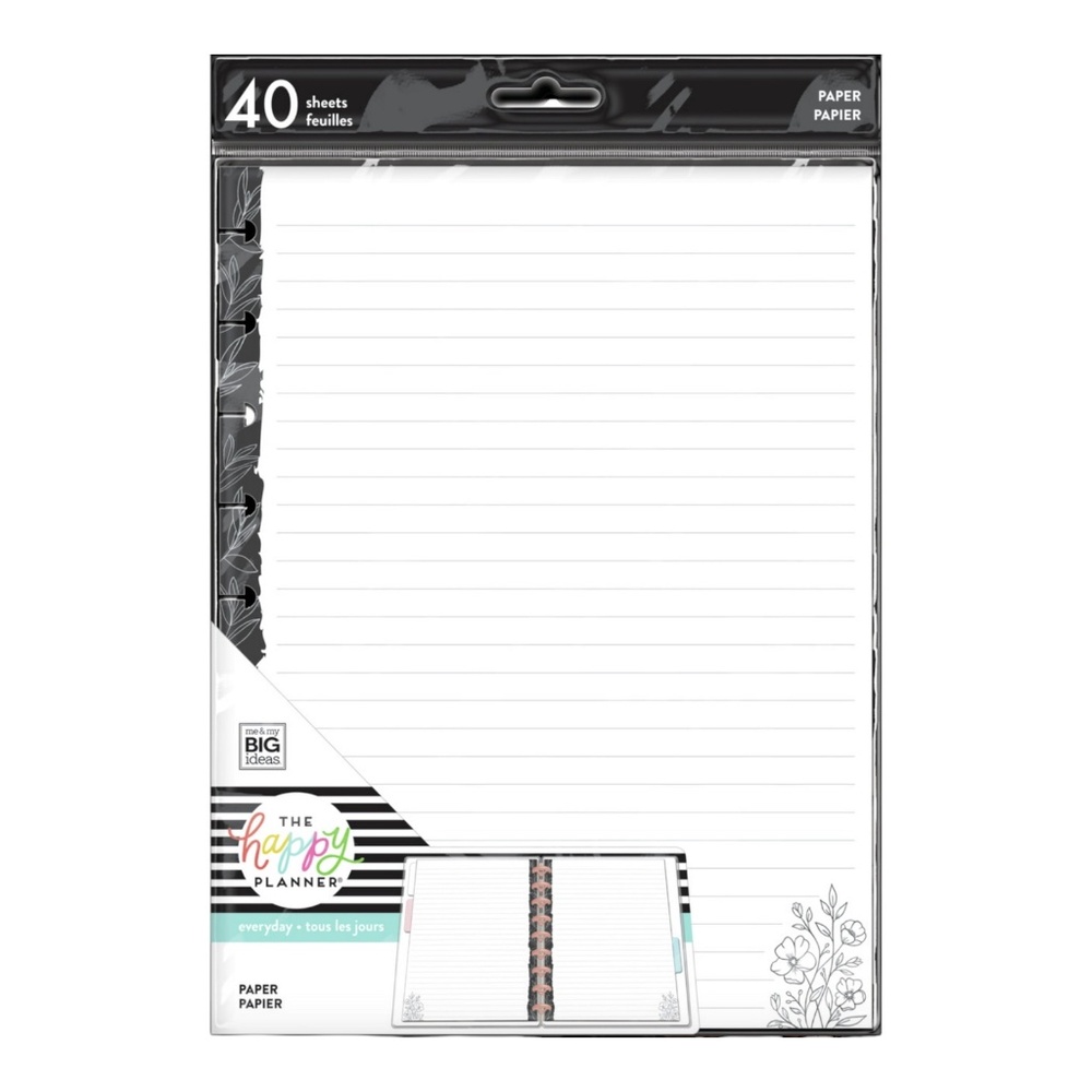 Happy Planner Farmhouse Black & White Floral Classic Filler Paper
